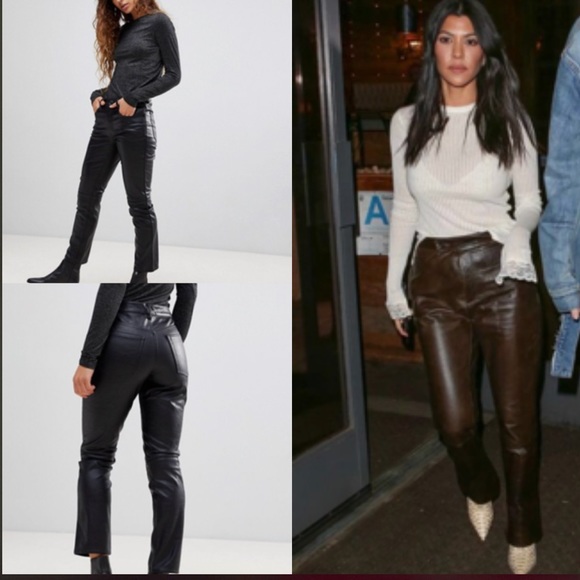 SOLD Vintage |• 90’s Bootcut Leather Pants - Picture 5 of 8